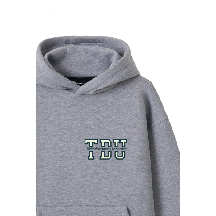 Ronna  Unisex Türk - Alman Üniversitesi Serisi Model 2 Baskılı Oversize Kapüşonlu Hoodie - TDB030102
