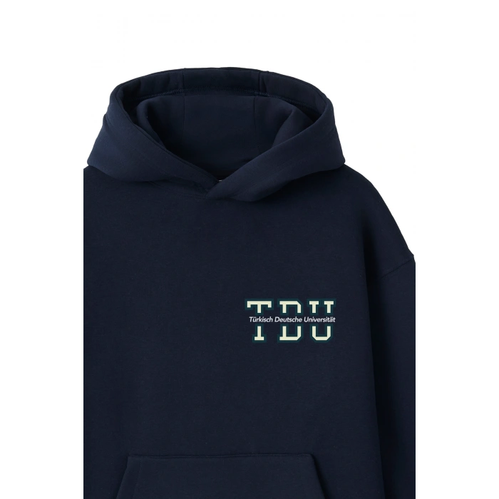 Ronna  Unisex Türk - Alman Üniversitesi Serisi Model 2 Baskılı Oversize Kapüşonlu Hoodie - TDB030102
