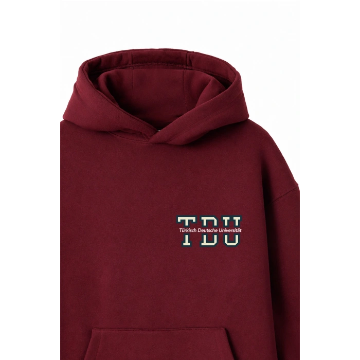 Ronna  Unisex Türk - Alman Üniversitesi Serisi Model 2 Baskılı Oversize Kapüşonlu Hoodie - TDB030102