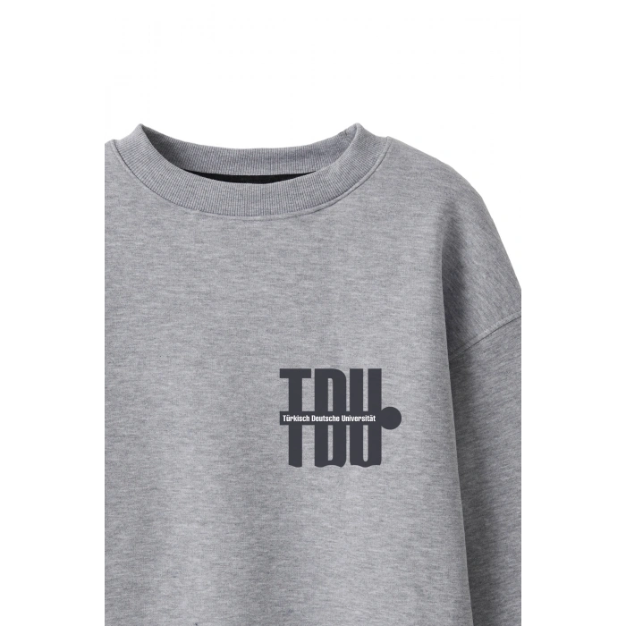Ronna  Unisex Türk - Alman Üniversitesi Serisi Model 3 Baskılı Oversize Bisiklet Yaka Sweatshirt - TDB040103