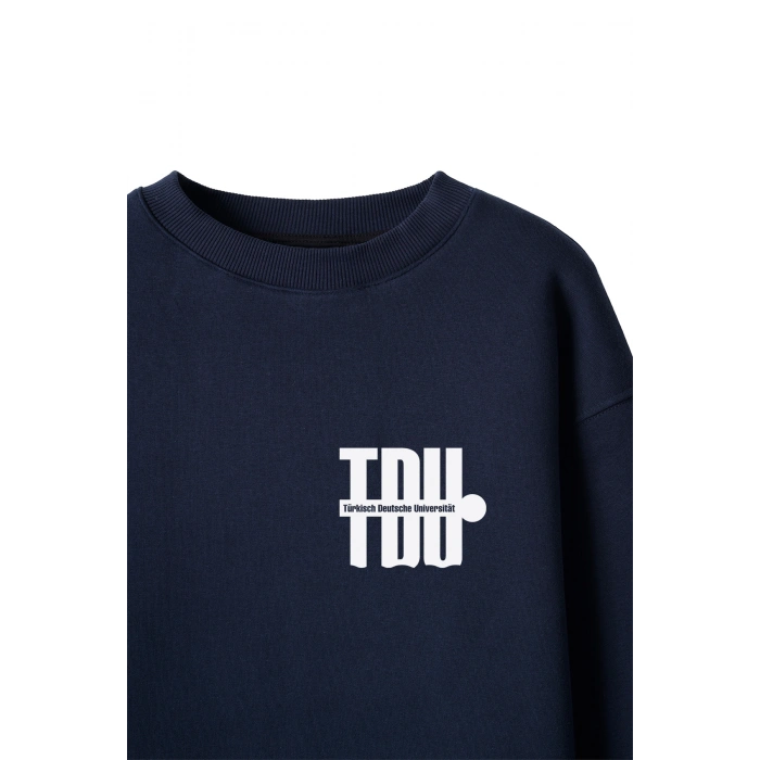 Ronna  Unisex Türk - Alman Üniversitesi Serisi Model 3 Baskılı Oversize Bisiklet Yaka Sweatshirt - TDB040103