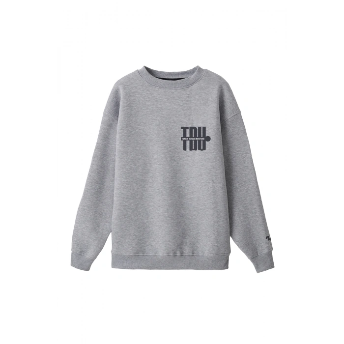Ronna  Unisex Türk - Alman Üniversitesi Serisi Model 3 Baskılı Oversize Bisiklet Yaka Sweatshirt - TDB040103