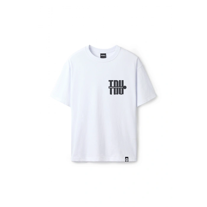 Ronna  Unisex Türk - Alman Üniversitesi Serisi Model 3 Baskılı Oversize Bisiklet Yaka Tshirt  - TDB010103