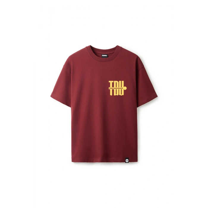 Ronna  Unisex Türk - Alman Üniversitesi Serisi Model 3 Baskılı Oversize Bisiklet Yaka Tshirt  - TDB010103