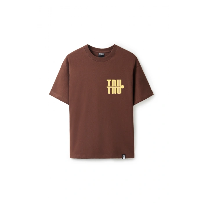 Ronna  Unisex Türk - Alman Üniversitesi Serisi Model 3 Baskılı Oversize Bisiklet Yaka Tshirt  - TDB010103