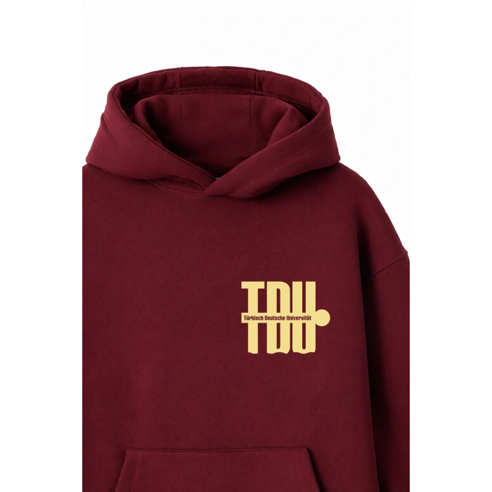 Ronna  Unisex Türk - Alman Üniversitesi Serisi Model 3 Baskılı Oversize Kapüşonlu Hoodie - TDB030103