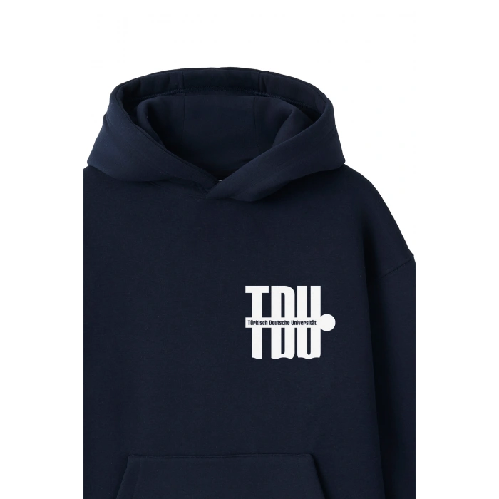 Ronna  Unisex Türk - Alman Üniversitesi Serisi Model 3 Baskılı Oversize Kapüşonlu Hoodie - TDB030103