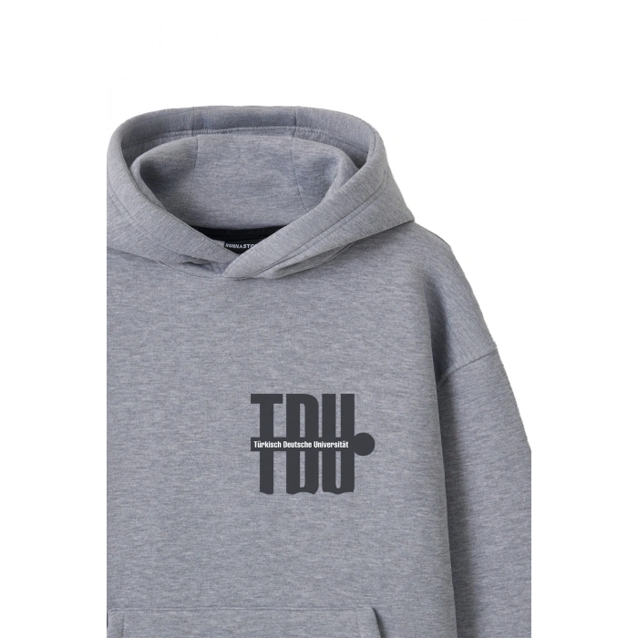 Ronna  Unisex Türk - Alman Üniversitesi Serisi Model 3 Baskılı Oversize Kapüşonlu Hoodie - TDB030103