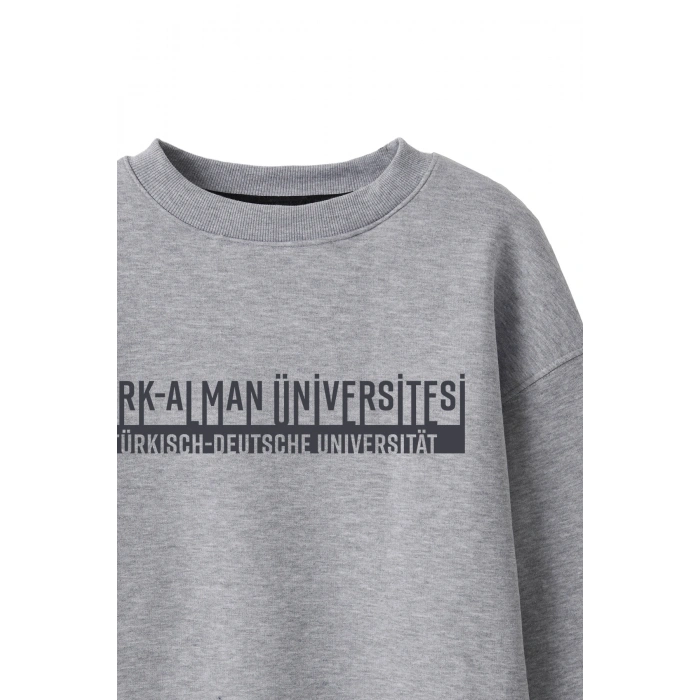 Ronna  Unisex Türk - Alman Üniversitesi Serisi Model 4 Baskılı Oversize Bisiklet Yaka Sweatshirt - TDB040104