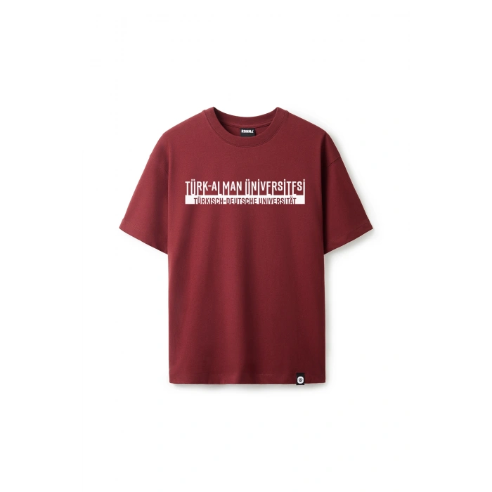 Ronna  Unisex Türk - Alman Üniversitesi Serisi Model 4 Baskılı Oversize Bisiklet Yaka Tshirt  - TDB010104