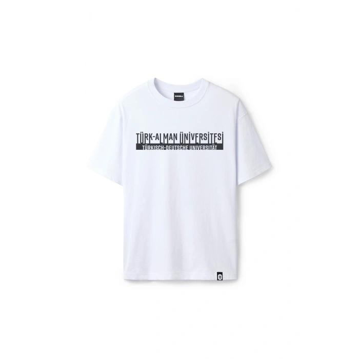 Ronna  Unisex Türk - Alman Üniversitesi Serisi Model 4 Baskılı Oversize Bisiklet Yaka Tshirt  - TDB010104