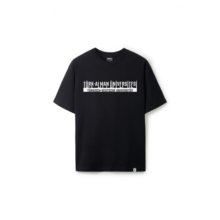Ronna  Unisex Türk - Alman Üniversitesi Serisi Model 4 Baskılı Oversize Bisiklet Yaka Tshirt  - TDB010104