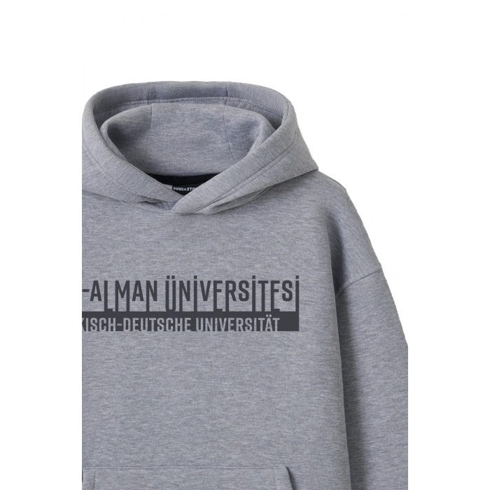 Ronna  Unisex Türk - Alman Üniversitesi Serisi Model 4 Baskılı Oversize Kapüşonlu Hoodie - TDB030104