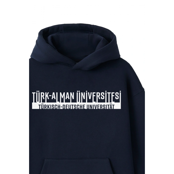Ronna  Unisex Türk - Alman Üniversitesi Serisi Model 4 Baskılı Oversize Kapüşonlu Hoodie - TDB030104