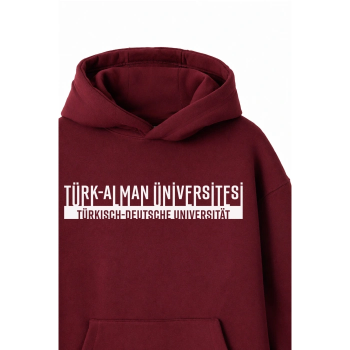 Ronna  Unisex Türk - Alman Üniversitesi Serisi Model 4 Baskılı Oversize Kapüşonlu Hoodie - TDB030104