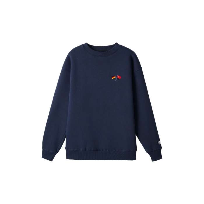 Ronna  Unisex Türk - Alman Üniversitesi Serisi Model 6 Baskılı Oversize Bisiklet Yaka Sweatshirt - TDB040106