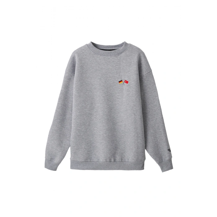 Ronna  Unisex Türk - Alman Üniversitesi Serisi Model 6 Baskılı Oversize Bisiklet Yaka Sweatshirt - TDB040106