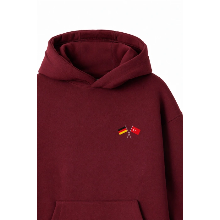 Ronna  Unisex Türk - Alman Üniversitesi Serisi Model 6 Baskılı Oversize Kapüşonlu Hoodie - TDB030106