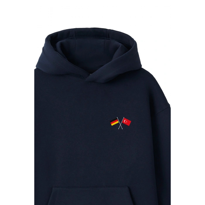 Ronna  Unisex Türk - Alman Üniversitesi Serisi Model 6 Baskılı Oversize Kapüşonlu Hoodie - TDB030106