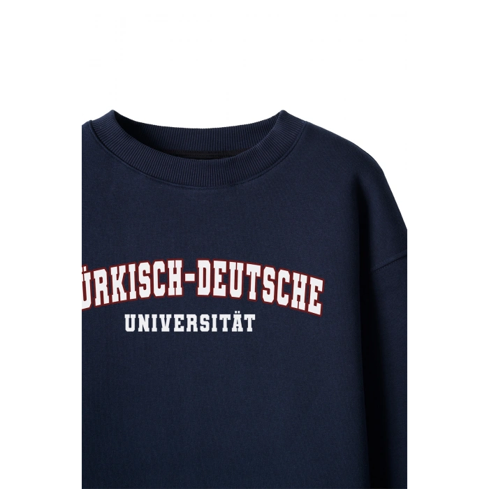Ronna  Unisex Türk - Alman Üniversitesi Serisi Model 7 Baskılı Oversize Bisiklet Yaka Sweatshirt - TDB040107