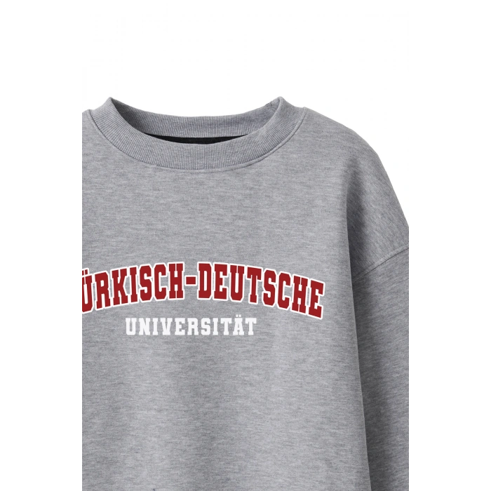 Ronna  Unisex Türk - Alman Üniversitesi Serisi Model 7 Baskılı Oversize Bisiklet Yaka Sweatshirt - TDB040107