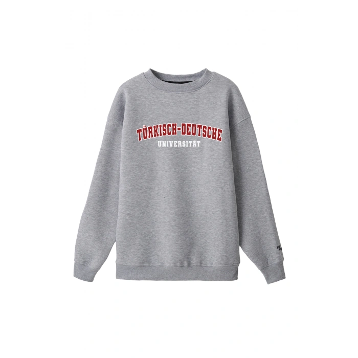 Ronna  Unisex Türk - Alman Üniversitesi Serisi Model 7 Baskılı Oversize Bisiklet Yaka Sweatshirt - TDB040107