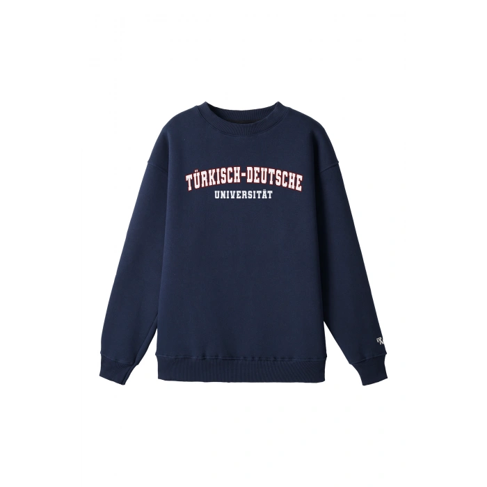 Ronna  Unisex Türk - Alman Üniversitesi Serisi Model 7 Baskılı Oversize Bisiklet Yaka Sweatshirt - TDB040107
