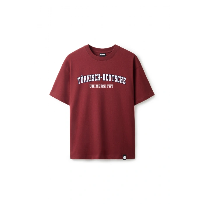 Ronna  Unisex Türk - Alman Üniversitesi Serisi Model 7 Baskılı Oversize Bisiklet Yaka Tshirt  - TDB010107