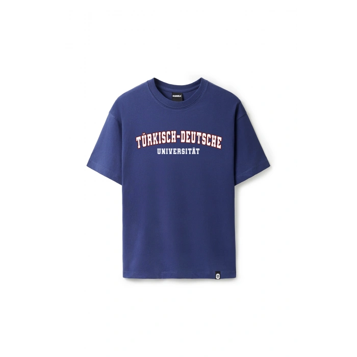 Ronna  Unisex Türk - Alman Üniversitesi Serisi Model 7 Baskılı Oversize Bisiklet Yaka Tshirt  - TDB010107