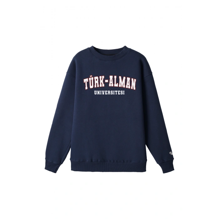 Ronna  Unisex Türk - Alman Üniversitesi Serisi Model 8 Baskılı Oversize Bisiklet Yaka Sweatshirt - TDB040108