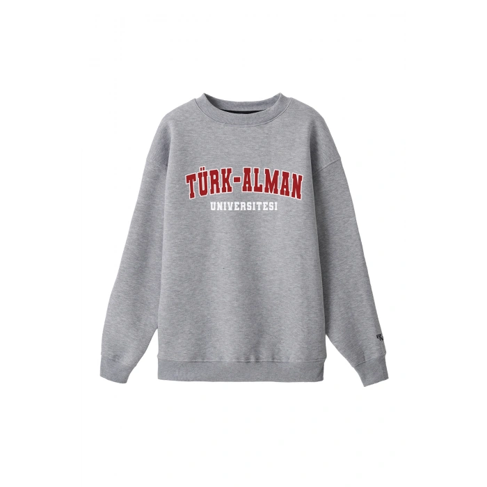 Ronna  Unisex Türk - Alman Üniversitesi Serisi Model 8 Baskılı Oversize Bisiklet Yaka Sweatshirt - TDB040108