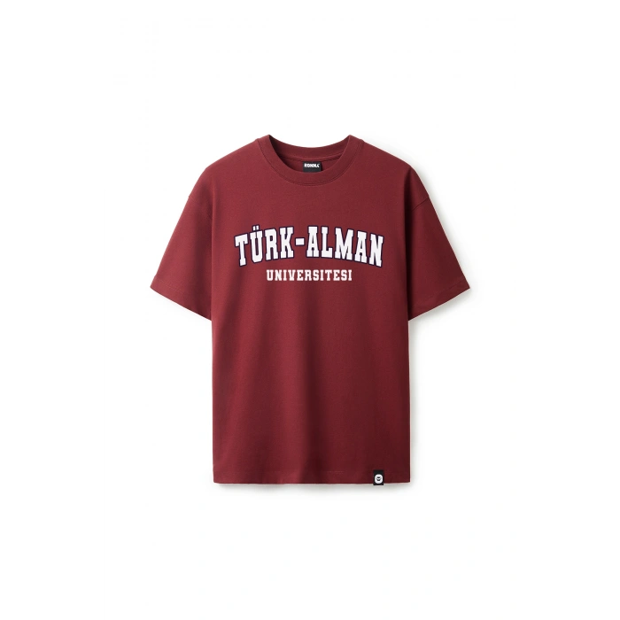Ronna  Unisex Türk - Alman Üniversitesi Serisi Model 8 Baskılı Oversize Bisiklet Yaka Tshirt  - TDB010108