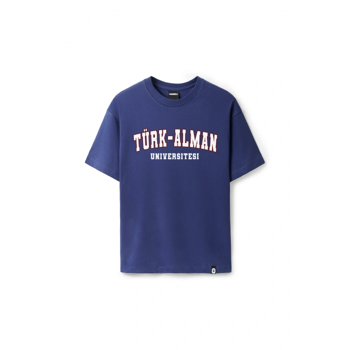 Ronna  Unisex Türk - Alman Üniversitesi Serisi Model 8 Baskılı Oversize Bisiklet Yaka Tshirt  - TDB010108