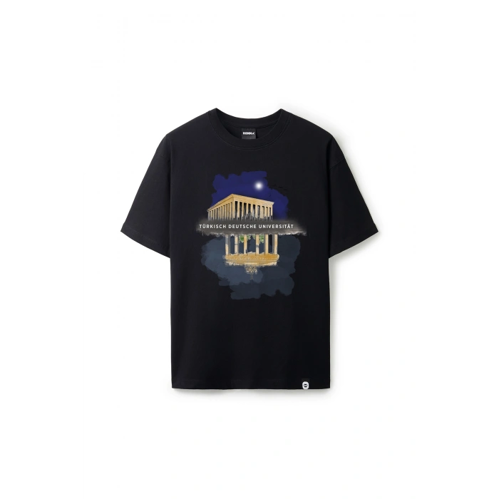 Ronna  Unisex Türk - Alman Üniversitesi Serisi Model 9 Baskılı Oversize Bisiklet Yaka Tshirt  - TDB010109