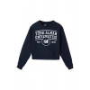 Ronna  Kadın Türk - Alman Üniversitesi Serisi Model 1  Baskılı Oversize Bisiklet Yaka Crop Sweatshirt  - TDB050101