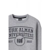 Ronna  Kadın Türk - Alman Üniversitesi Serisi Model 1  Baskılı Oversize Bisiklet Yaka Crop Sweatshirt  - TDB050101