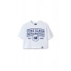 Ronna  Kadın Türk - Alman Üniversitesi Serisi Model 1  Baskılı Oversize Bisiklet Yaka Crop Tshirt - TDB020101