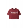 Ronna  Kadın Türk - Alman Üniversitesi Serisi Model 11 Baskılı Oversize Bisiklet Yaka Crop Tshirt - TDB020111
