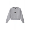 Ronna  Kadın Türk - Alman Üniversitesi Serisi Model 12 Baskılı Oversize Bisiklet Yaka Crop Sweatshirt  - TDB050112