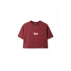 Ronna  Kadın Türk - Alman Üniversitesi Serisi Model 12 Baskılı Oversize Bisiklet Yaka Crop Tshirt - TDB020112