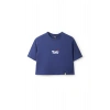 Ronna  Kadın Türk - Alman Üniversitesi Serisi Model 12 Baskılı Oversize Bisiklet Yaka Crop Tshirt - TDB020112