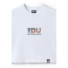 Ronna  Kadın Türk - Alman Üniversitesi Serisi Model 13 Baskılı Oversize Bisiklet Yaka Crop Tshirt - TDB020113