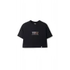 Ronna  Kadın Türk - Alman Üniversitesi Serisi Model 13 Baskılı Oversize Bisiklet Yaka Crop Tshirt - TDB020113