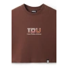Ronna  Kadın Türk - Alman Üniversitesi Serisi Model 13 Baskılı Oversize Bisiklet Yaka Crop Tshirt - TDB020113