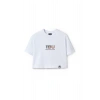Ronna  Kadın Türk - Alman Üniversitesi Serisi Model 13 Baskılı Oversize Bisiklet Yaka Crop Tshirt - TDB020113