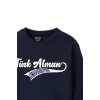Ronna  Kadın Türk - Alman Üniversitesi Serisi Model 14 Baskılı Oversize Bisiklet Yaka Crop Sweatshirt  - TDB050114