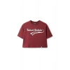 Ronna  Kadın Türk - Alman Üniversitesi Serisi Model 15 Baskılı Oversize Bisiklet Yaka Crop Tshirt - TDB020115