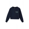 Ronna  Kadın Türk - Alman Üniversitesi Serisi Model 2 Baskılı Oversize Bisiklet Yaka Crop Sweatshirt  - TDB050102