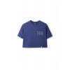 Ronna  Kadın Türk - Alman Üniversitesi Serisi Model 2 Baskılı Oversize Bisiklet Yaka Crop Tshirt - TDB020102