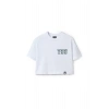 Ronna  Kadın Türk - Alman Üniversitesi Serisi Model 2 Baskılı Oversize Bisiklet Yaka Crop Tshirt - TDB020102